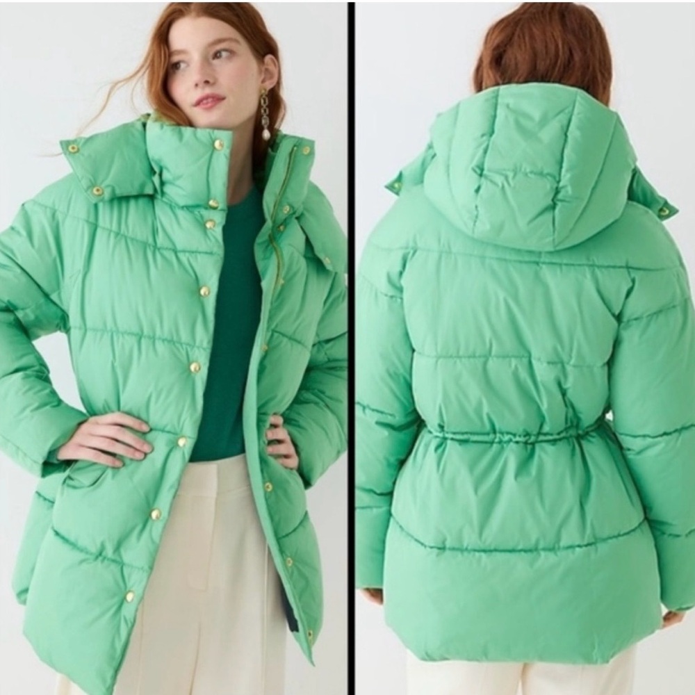 ✨J. Crew Chateau Puffer Green Jacket✨